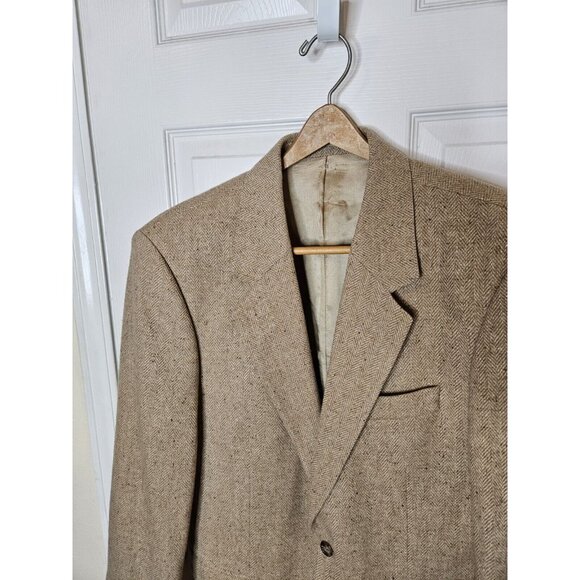 John Molloy Tan/Khaki DonegalTweed Mens 40 Pure New Wool Sport Blazer Jacket - Picture 11 of 14